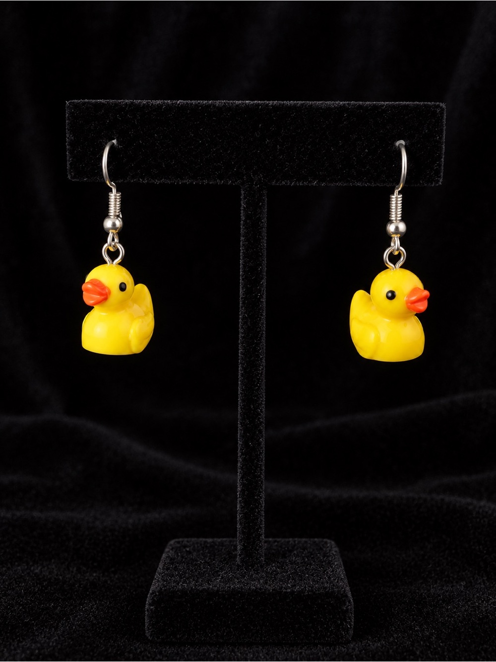 Yellow Rubber Duck Dangle Earrings
